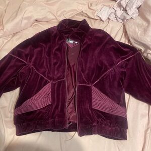 Women's Velvet Jacket in Rich Burgundy